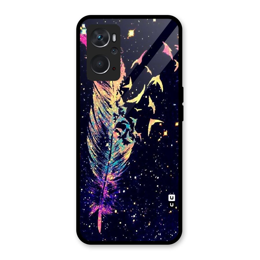 Feather Bird Fly Glass Back Case for Oppo K10 4G
