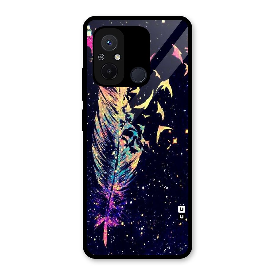 Feather Bird Fly Glass Back Case for Redmi 12C