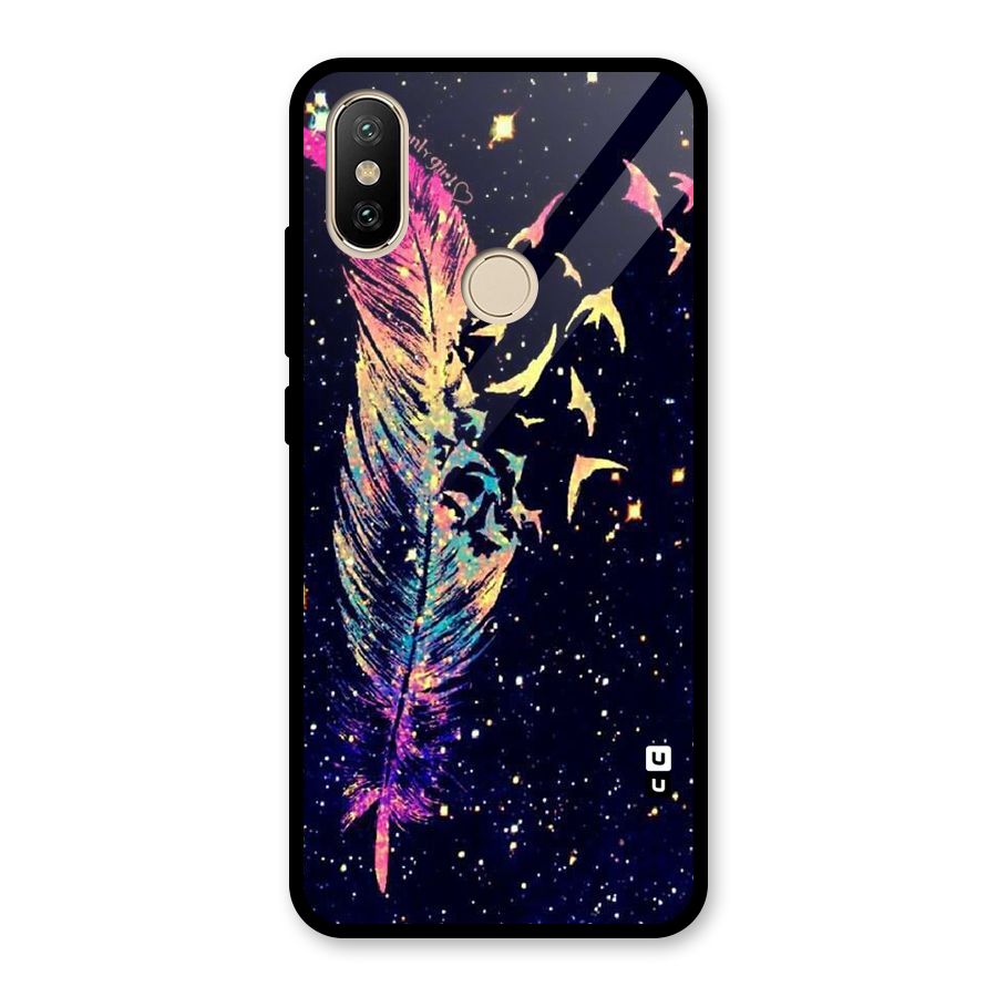 Feather Bird Fly Glass Back Case for Redmi A2