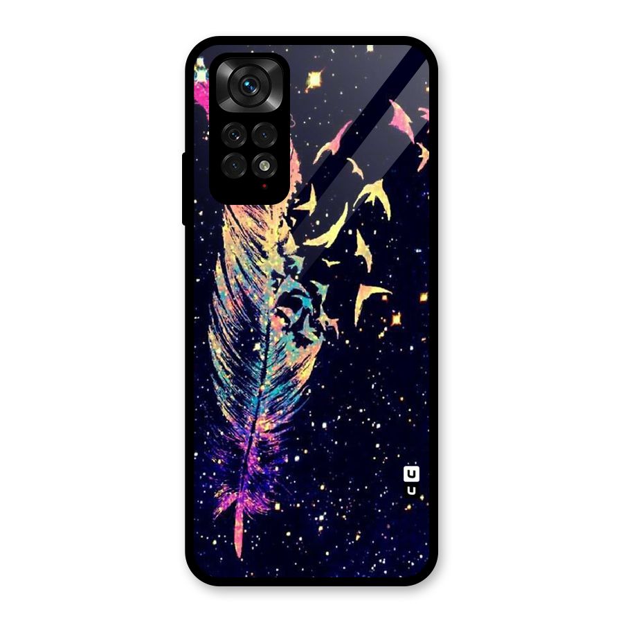 Feather Bird Fly Glass Back Case for Redmi Note 11S