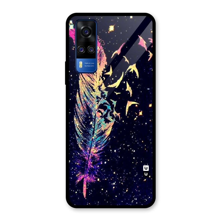 Feather Bird Fly Glass Back Case for Vivo Y31