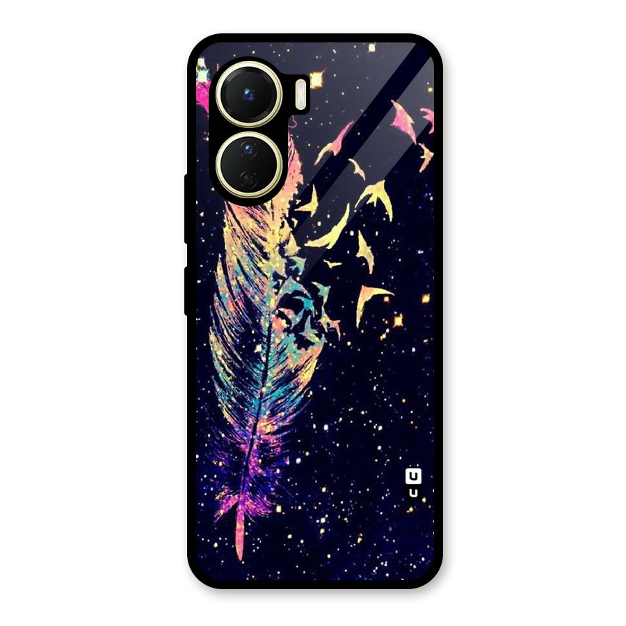 Feather Bird Fly Glass Back Case for Vivo Y56