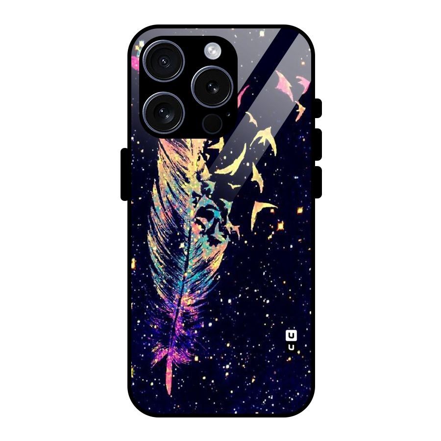 Feather Bird Fly Glass Back Case for iPhone 15 Pro