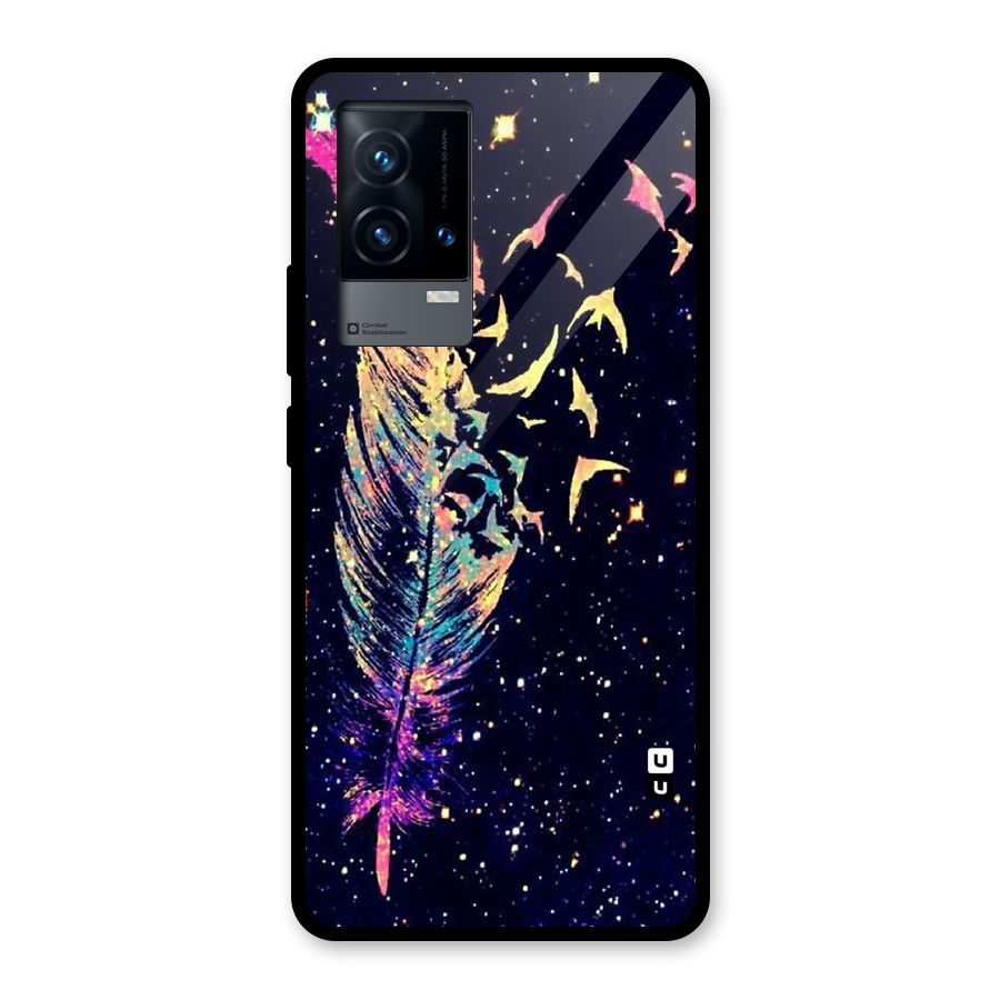 Feather Bird Fly Glass Back Case for iQOO 9 5G