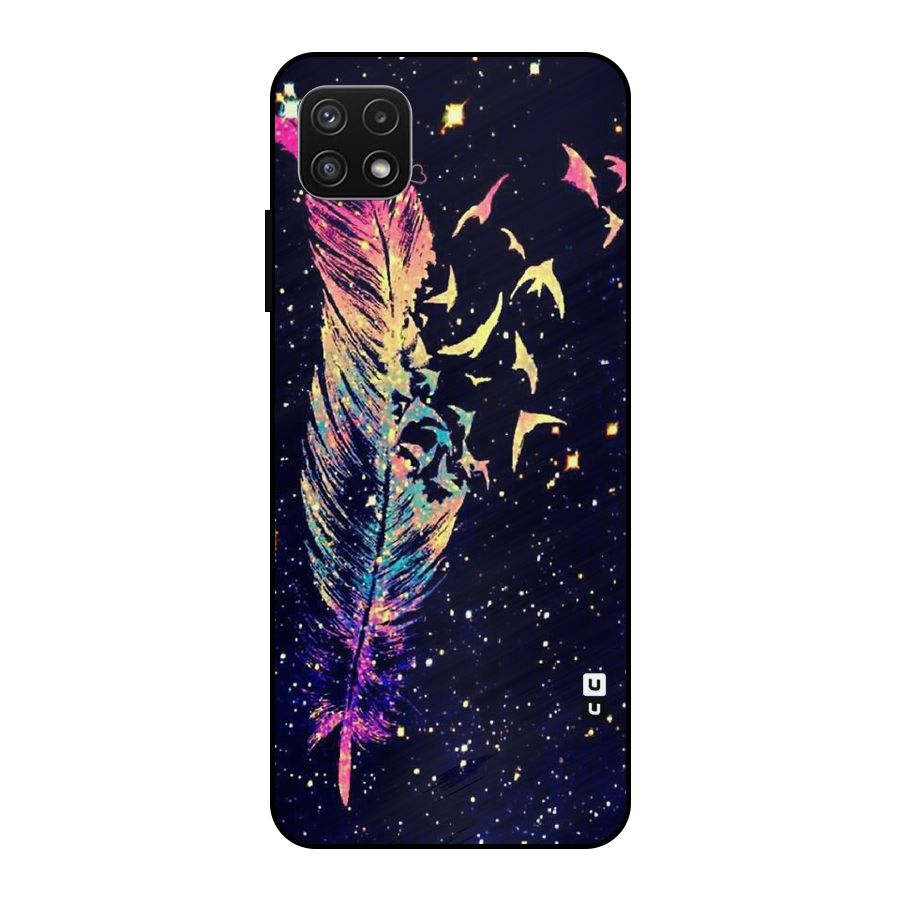 Feather Bird Fly Metal Back Case for Galaxy A22 5G