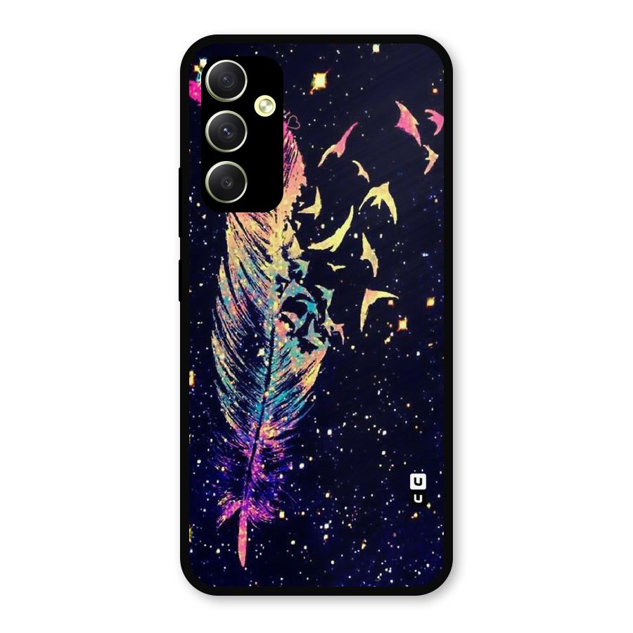 Feather Bird Fly Metal Back Case for Galaxy A34