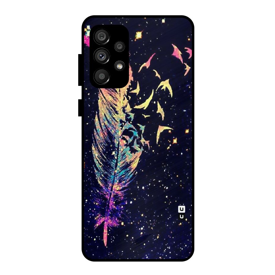 Feather Bird Fly Metal Back Case for Galaxy A73 5G