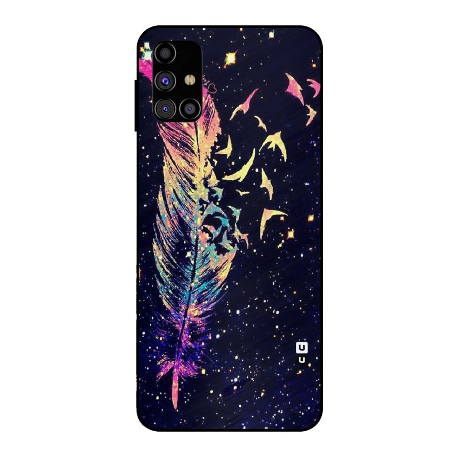 Feather Bird Fly Metal Back Case for Galaxy M31s