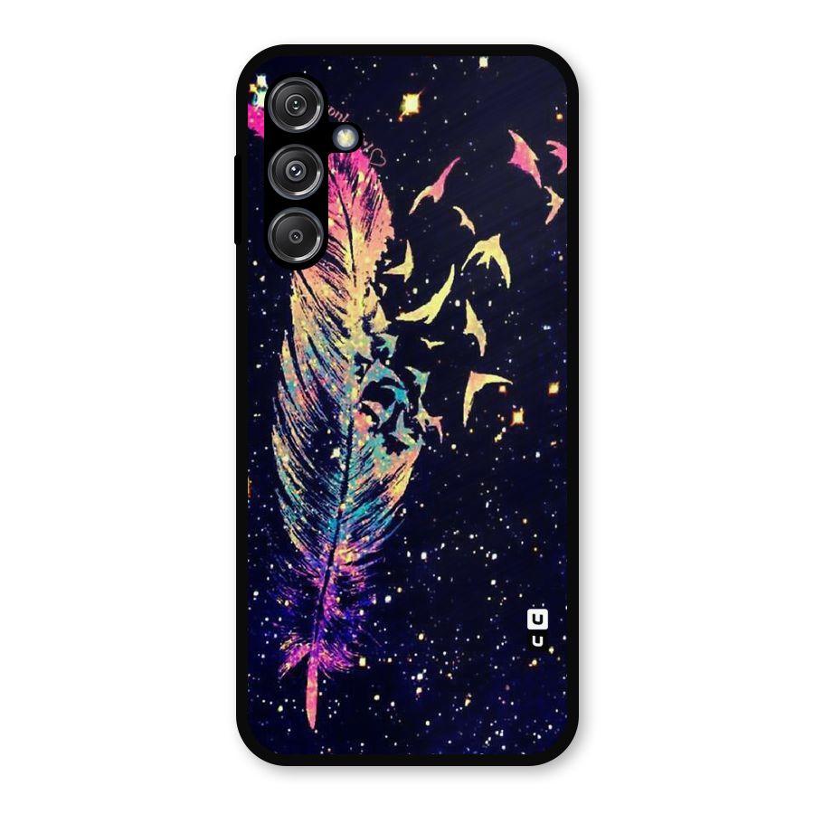 Feather Bird Fly Metal Back Case for Galaxy M34 5G