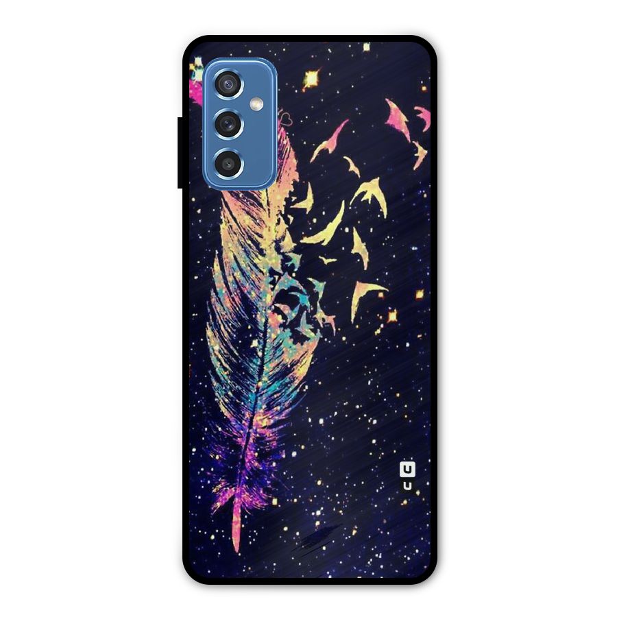Feather Bird Fly Metal Back Case for Galaxy M52 5G