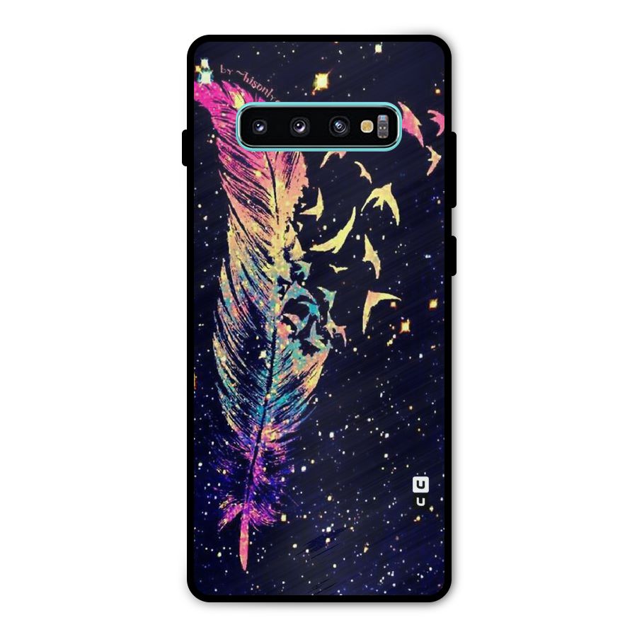 Feather Bird Fly Metal Back Case for Galaxy S10 Plus
