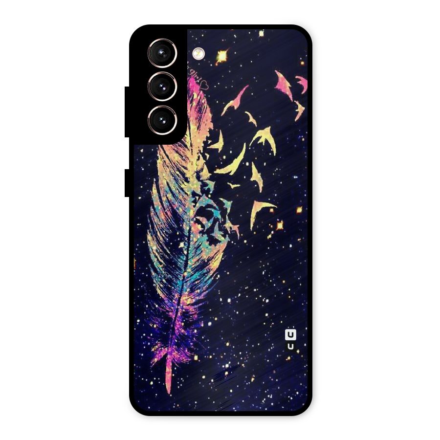 Feather Bird Fly Metal Back Case for Galaxy S21 5G
