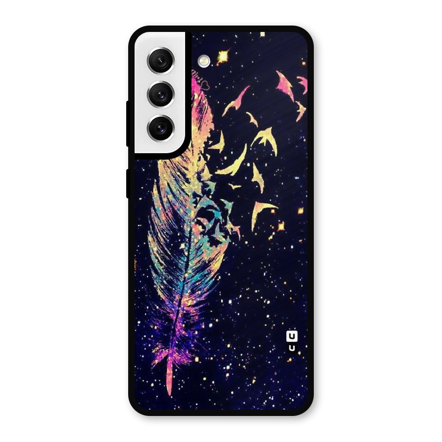 Feather Bird Fly Metal Back Case for Galaxy S21 FE 5G