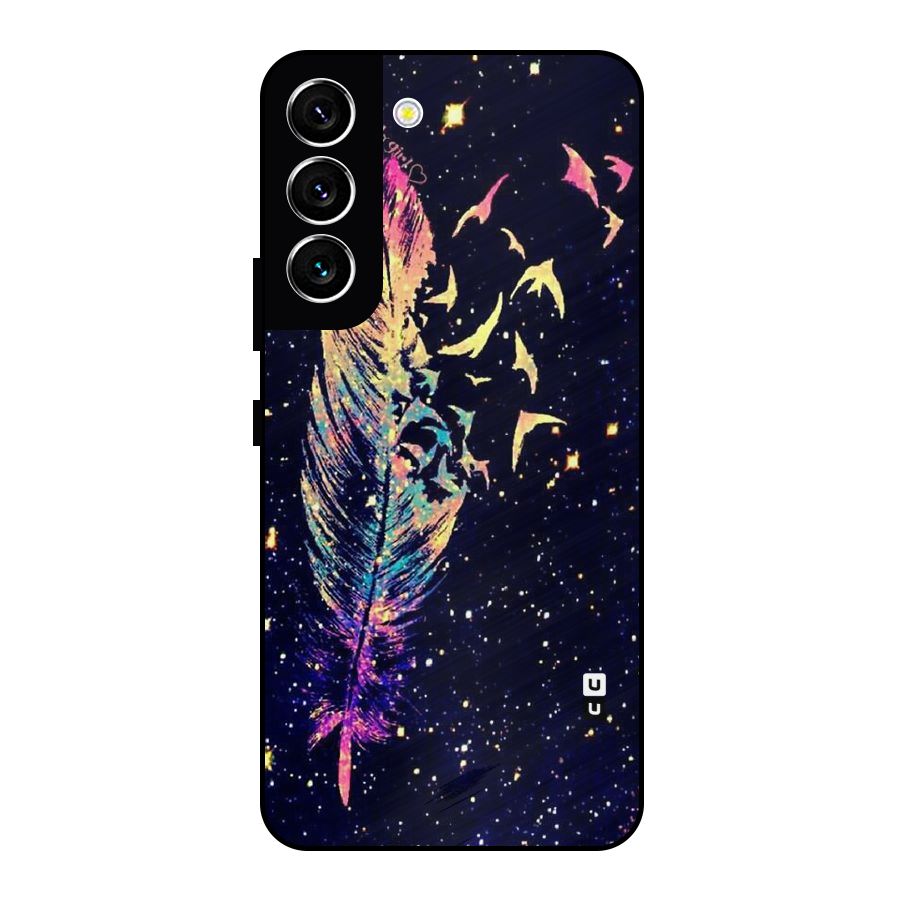 Feather Bird Fly Metal Back Case for Galaxy S22 5G
