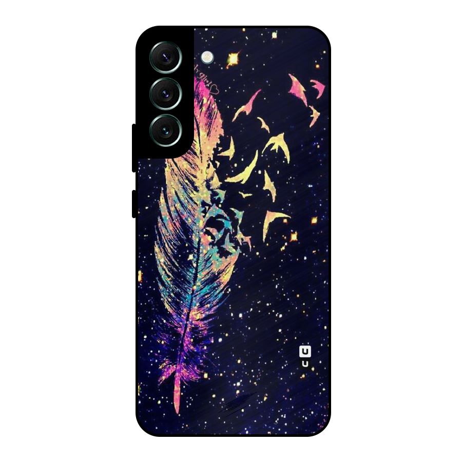 Feather Bird Fly Metal Back Case for Galaxy S22 Plus 5G