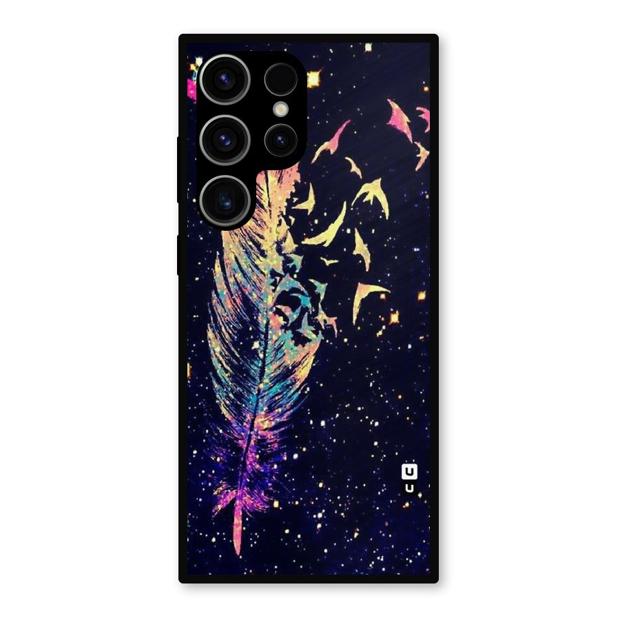 Feather Bird Fly Metal Back Case for Galaxy S23 Ultra