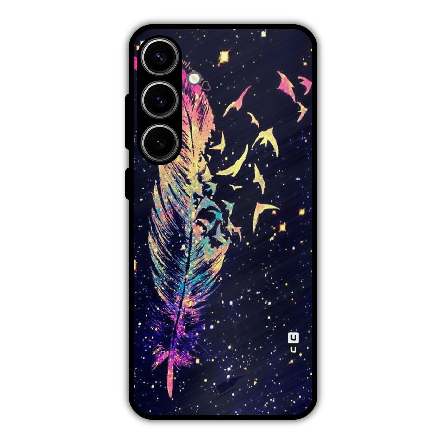 Feather Bird Fly Metal Back Case for Galaxy S24 Plus