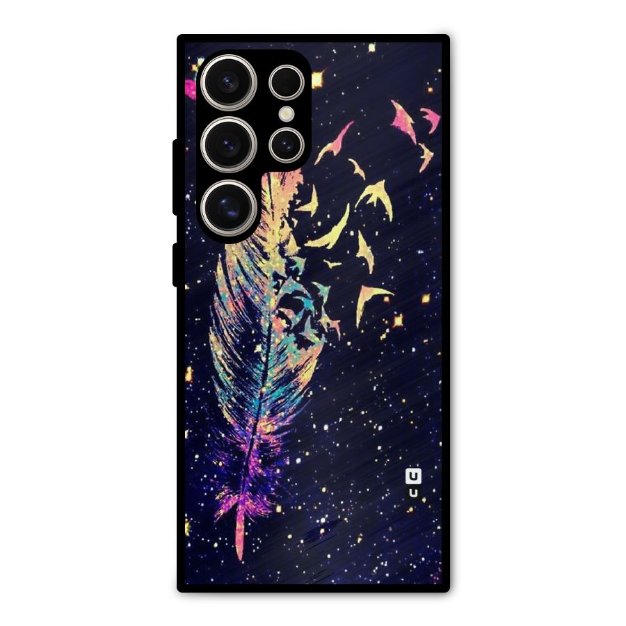 Feather Bird Fly Metal Back Case for Galaxy S24 Ultra
