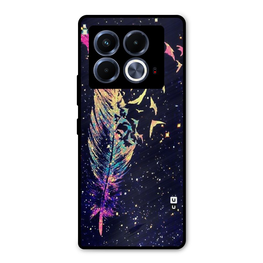 Feather Bird Fly Metal Back Case for Infinix Note 40 5G