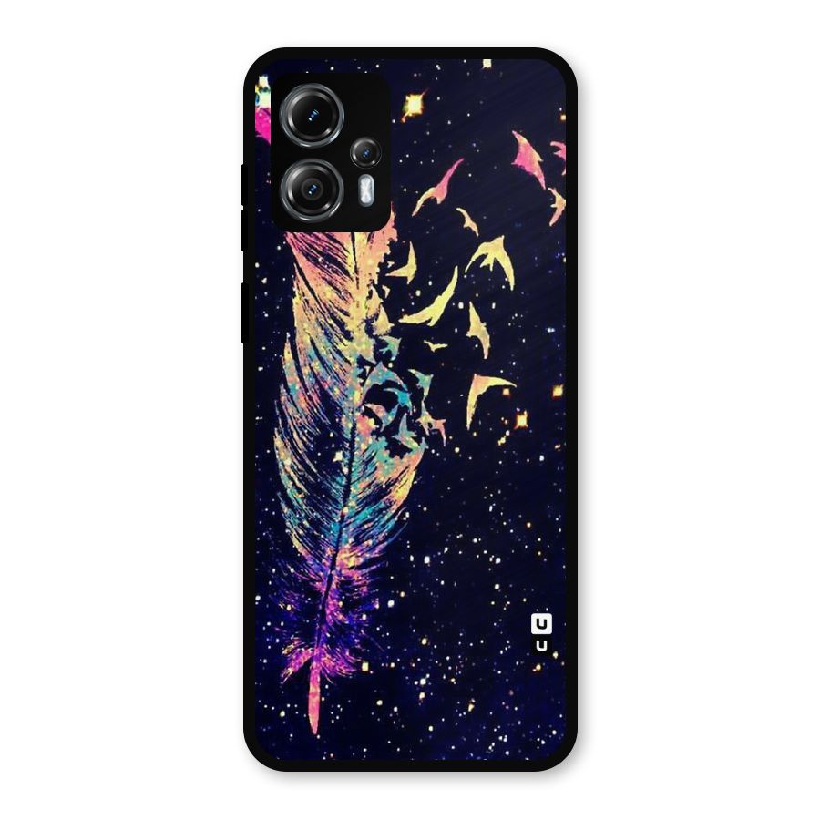 Feather Bird Fly Metal Back Case for Moto G13