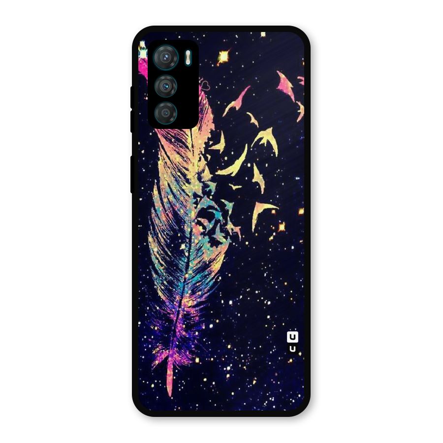 Feather Bird Fly Metal Back Case for Moto G42