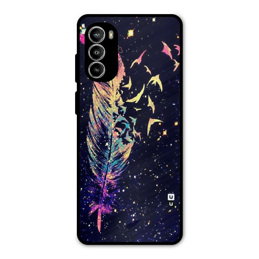 Feather Bird Fly Metal Back Case for Moto G52