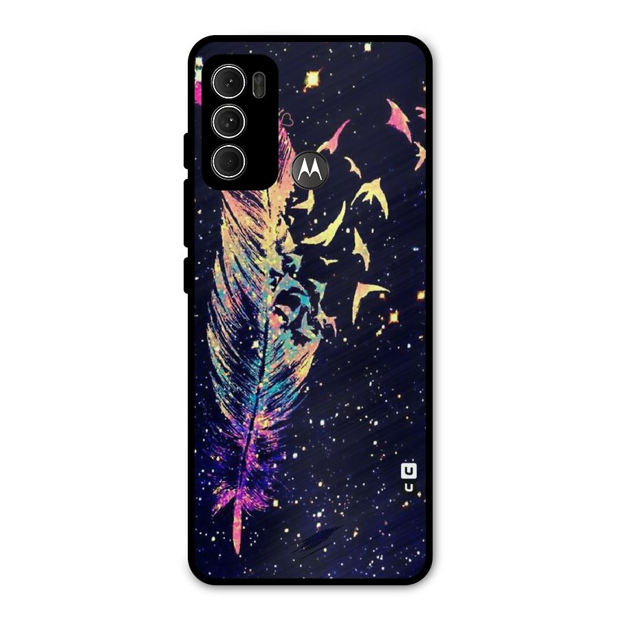Feather Bird Fly Metal Back Case for Moto G60