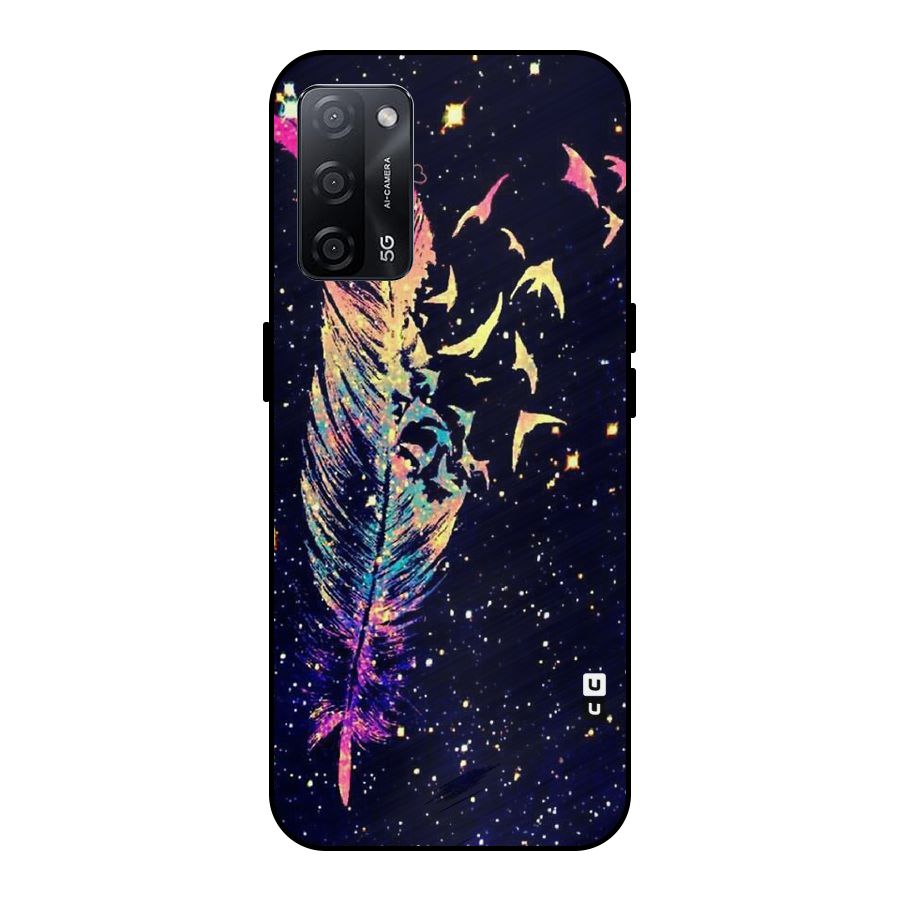 Feather Bird Fly Metal Back Case for Oppo A53s 5G