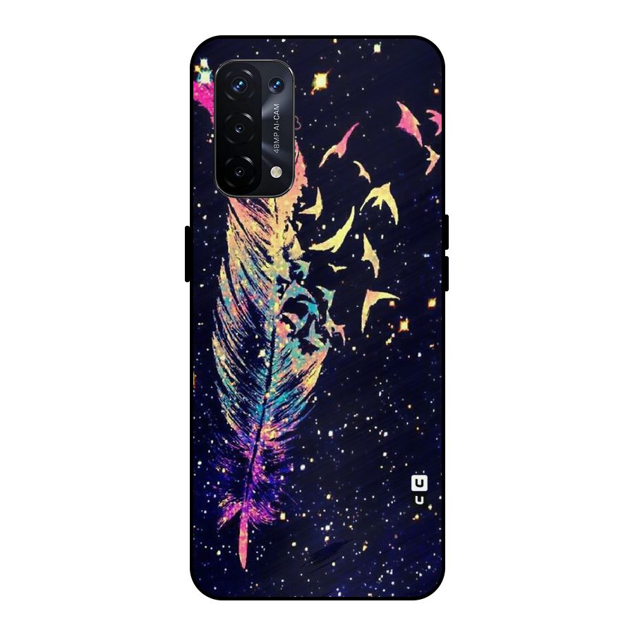 Feather Bird Fly Metal Back Case for Oppo A74 5G