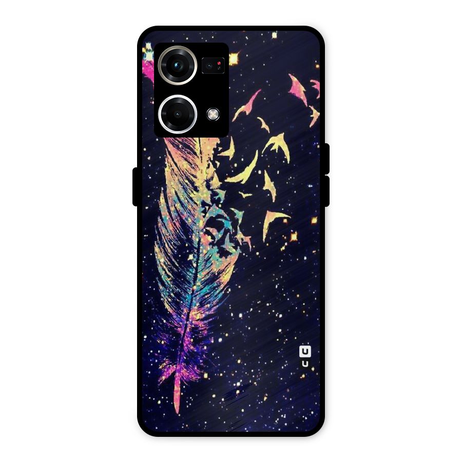 Feather Bird Fly Metal Back Case for Oppo F21s Pro 4G