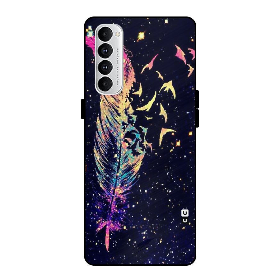 Feather Bird Fly Metal Back Case for Oppo Reno4 Pro
