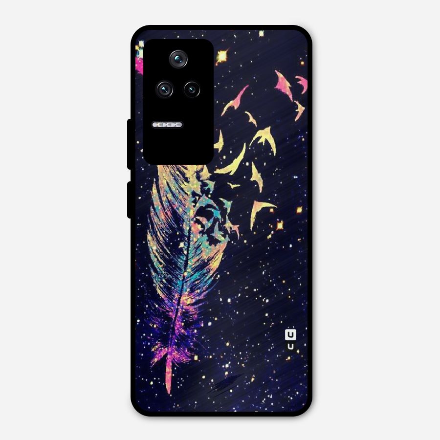Feather Bird Fly Metal Back Case for Poco F4 5G