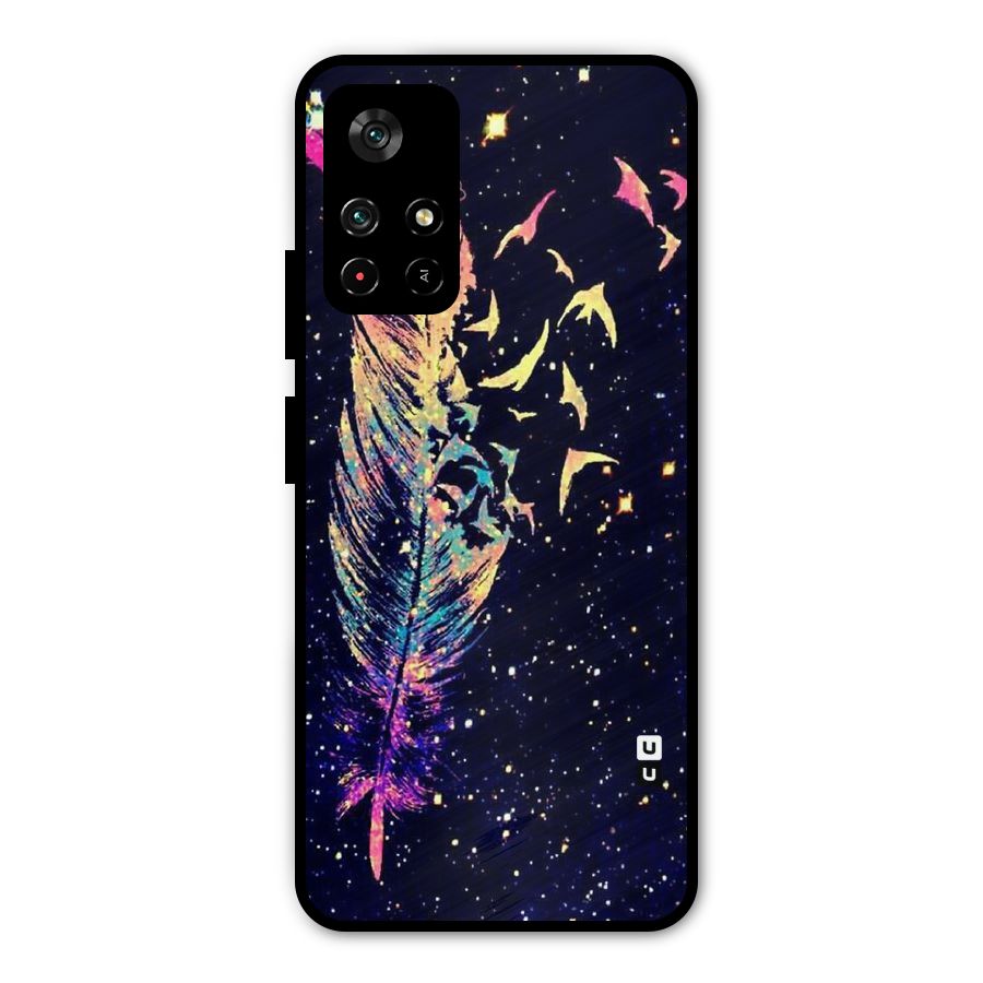 Feather Bird Fly Metal Back Case for Poco M4 Pro 5G