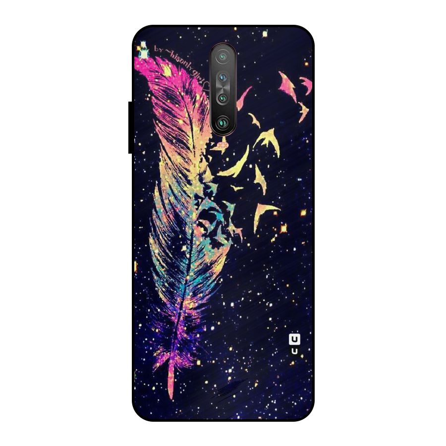 Feather Bird Fly Metal Back Case for Poco X2