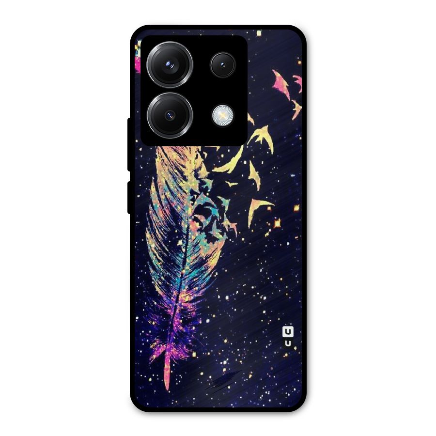 Feather Bird Fly Metal Back Case for Poco X6