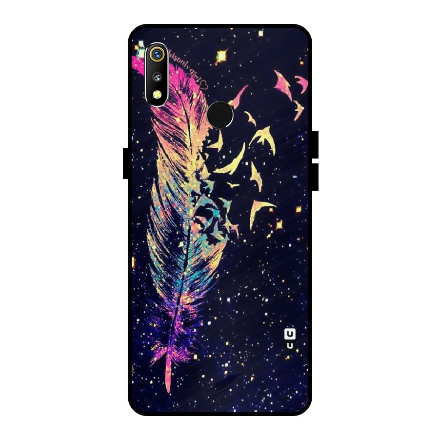 Feather Bird Fly Metal Back Case for Realme 3i