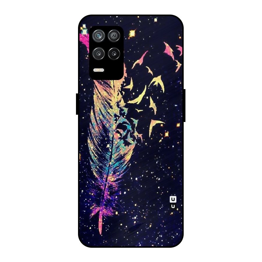Feather Bird Fly Metal Back Case for Realme 8s 5G
