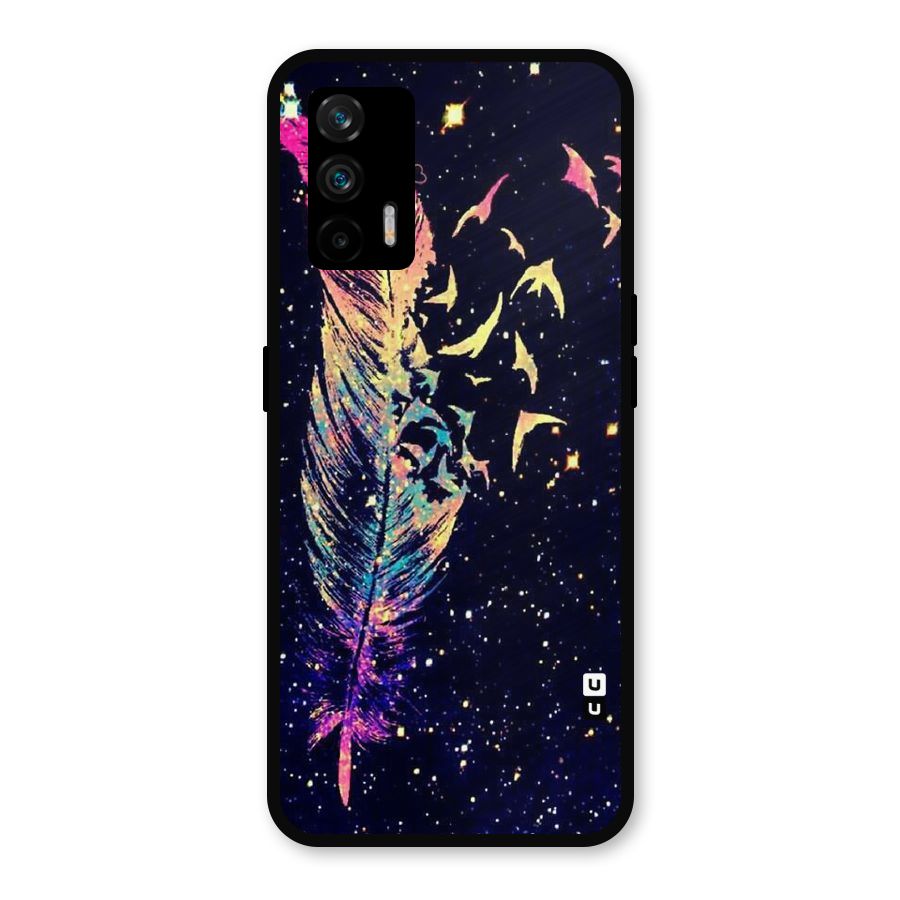 Feather Bird Fly Metal Back Case for Realme GT 5G
