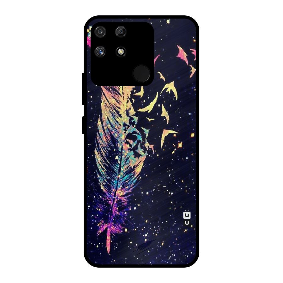 Feather Bird Fly Metal Back Case for Realme Narzo 50A