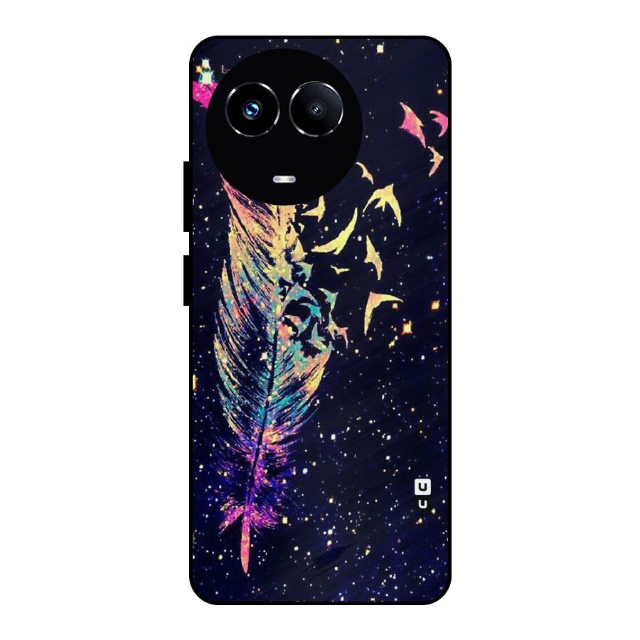 Feather Bird Fly Metal Back Case for Realme Narzo 60X
