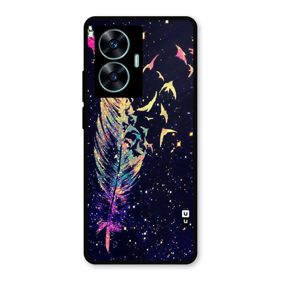 Feather Bird Fly Metal Back Case for Realme Narzo N55