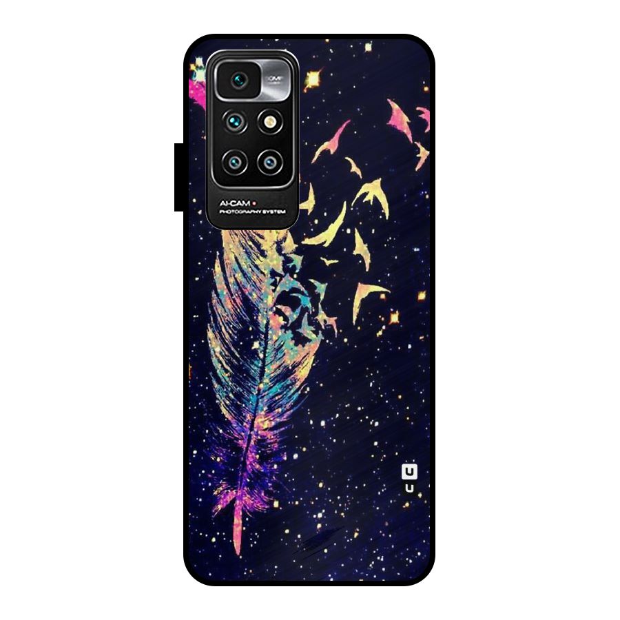 Feather Bird Fly Metal Back Case for Redmi 10 Prime