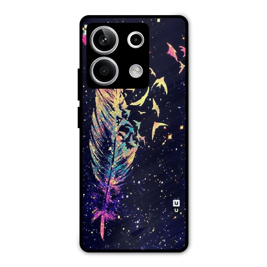 Feather Bird Fly Metal Back Case for Redmi Note 13 5G