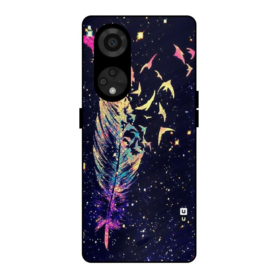 Feather Bird Fly Metal Back Case for Reno8 T 5G