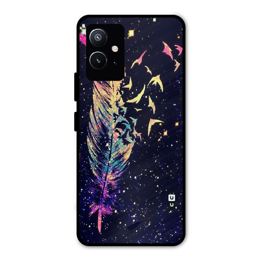 Feather Bird Fly Metal Back Case for Vivo T1 5G