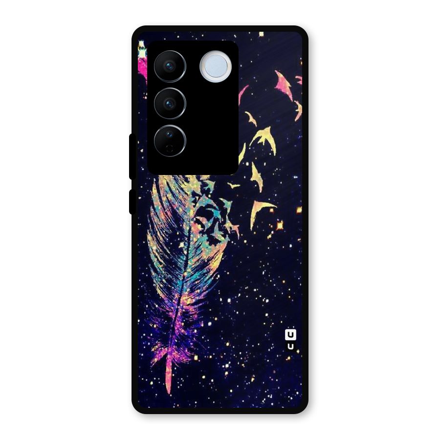 Feather Bird Fly Metal Back Case for Vivo V27