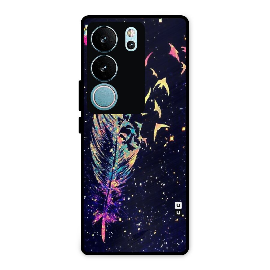 Feather Bird Fly Metal Back Case for Vivo V29
