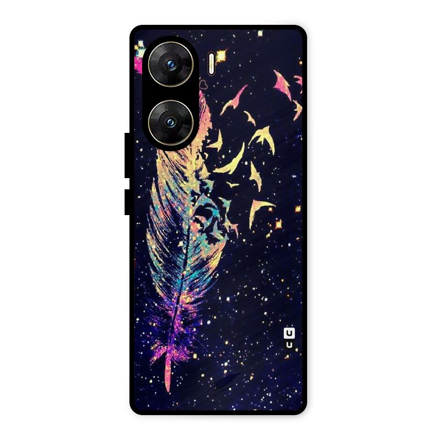 Feather Bird Fly Metal Back Case for Vivo V29e