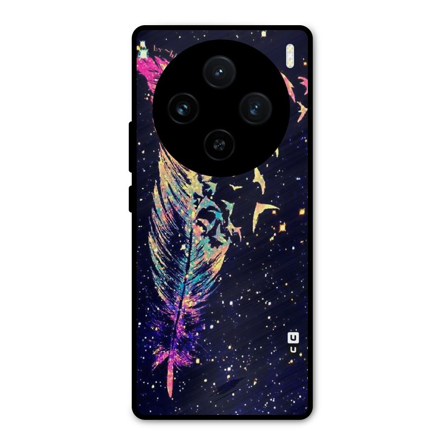 Feather Bird Fly Metal Back Case for Vivo X100
