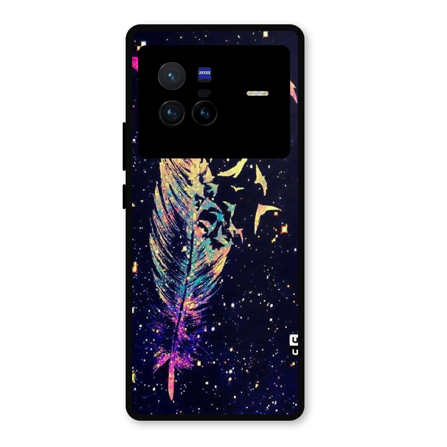 Feather Bird Fly Metal Back Case for Vivo X80